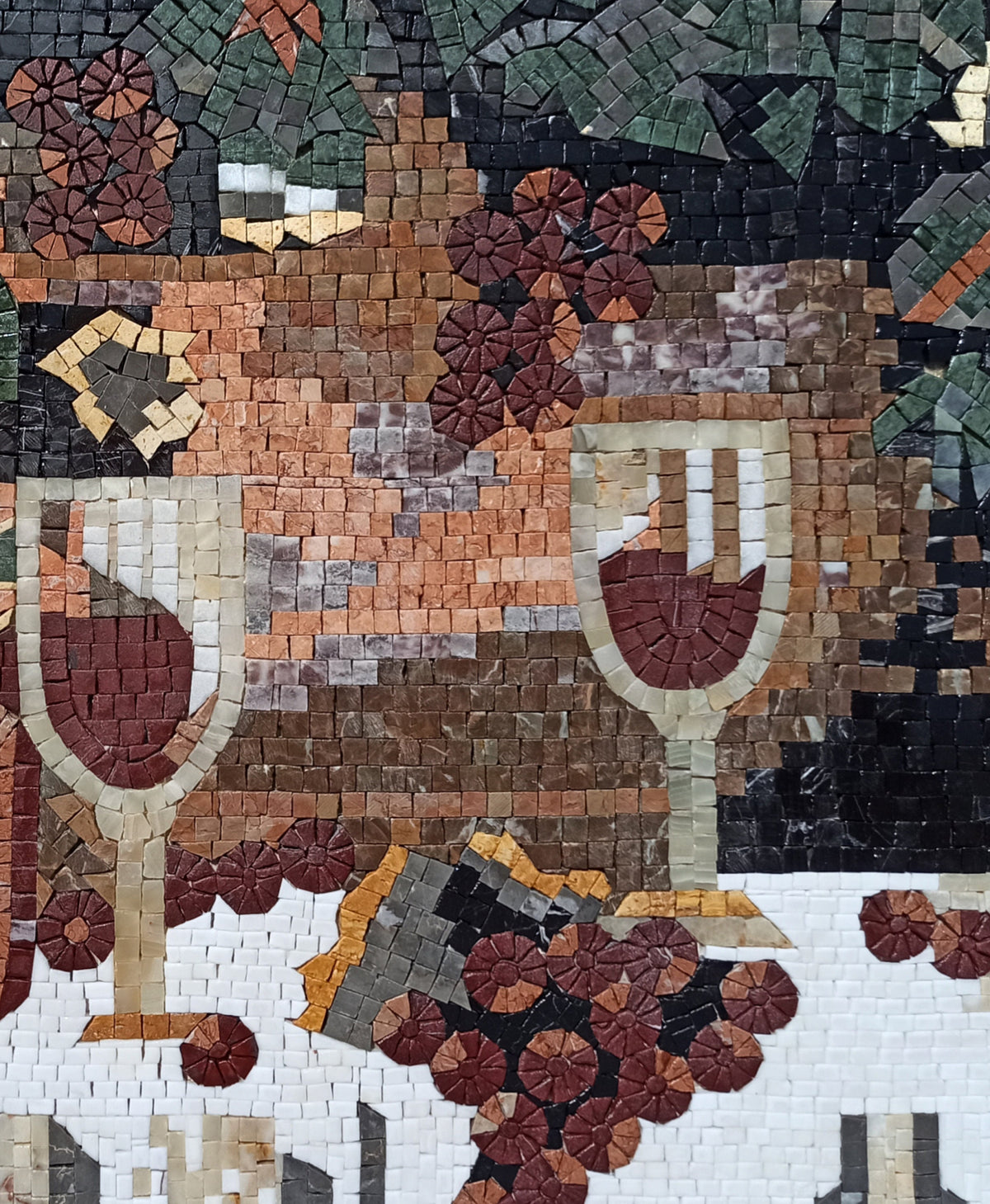 Handmade Wine Still Life Mosaic: Kitchen Backsplash or Wall Art (30x22)