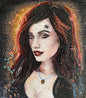 Sagittarius Mosaic Tile Art: Fly On Girl Portrait, Handmade Stone Decor