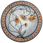 Artisanal Bloom - Handmade Floral Pattern Round Mosaic Medallion Art Tile - Customization available