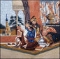 Handmade Mughal Couple Mosaic Tile Art: Royal Home Decor (58” x 58")