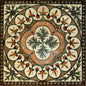 40" Medallion Marble Mosaic Tile: Floral Inlay Artwork
