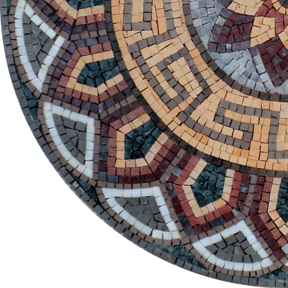 Colorful Handmade Medallion Marble Mosaic Art Tile - Vibrant Stone Décor - Customization available