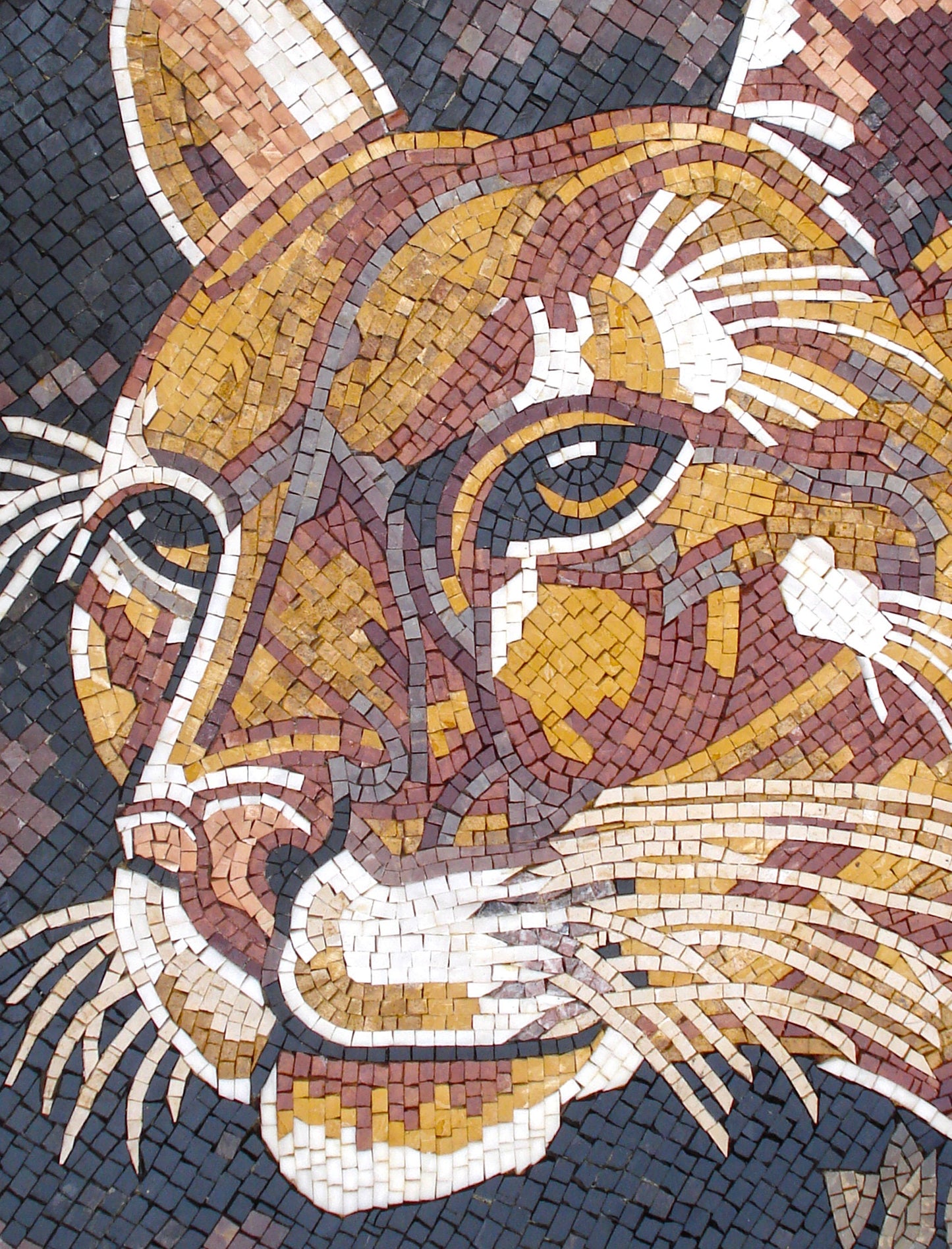 Handmade Cheetah Mosaic Tile Art: Wild Jungle Decor (36" x 28")