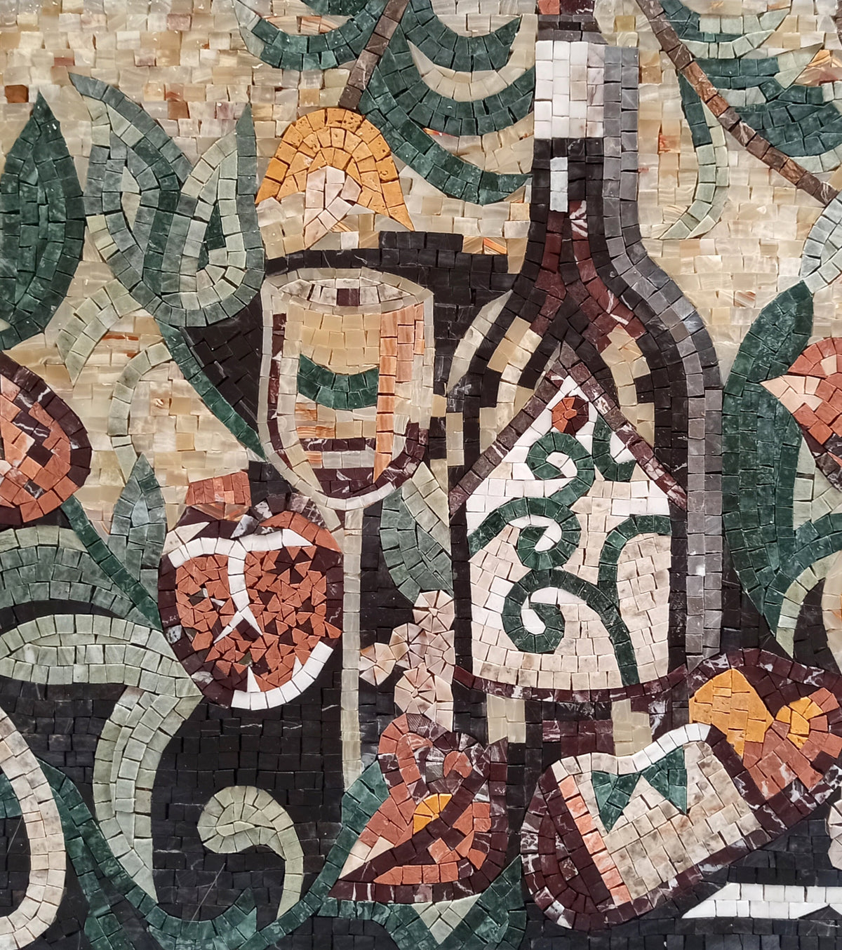 MOSAIC KITCHEN BACKSPLASH -Tuscan Still-Life Scene with Lemons Mosaic Wall Art