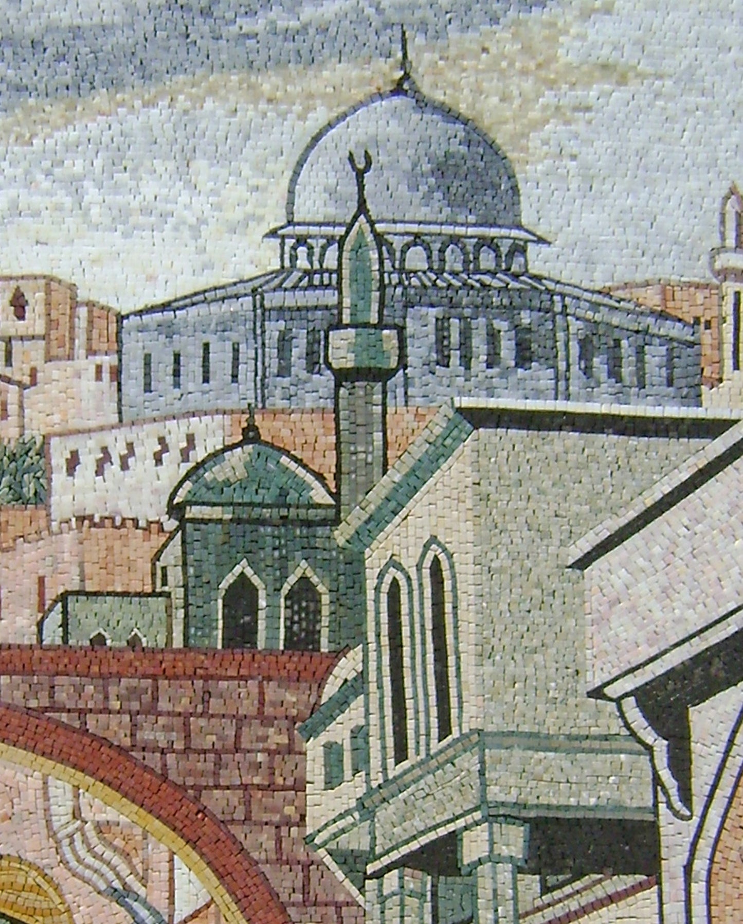 Saladin Mosaic Tile Art: Handmade Marble Reproduction (72” x 56")