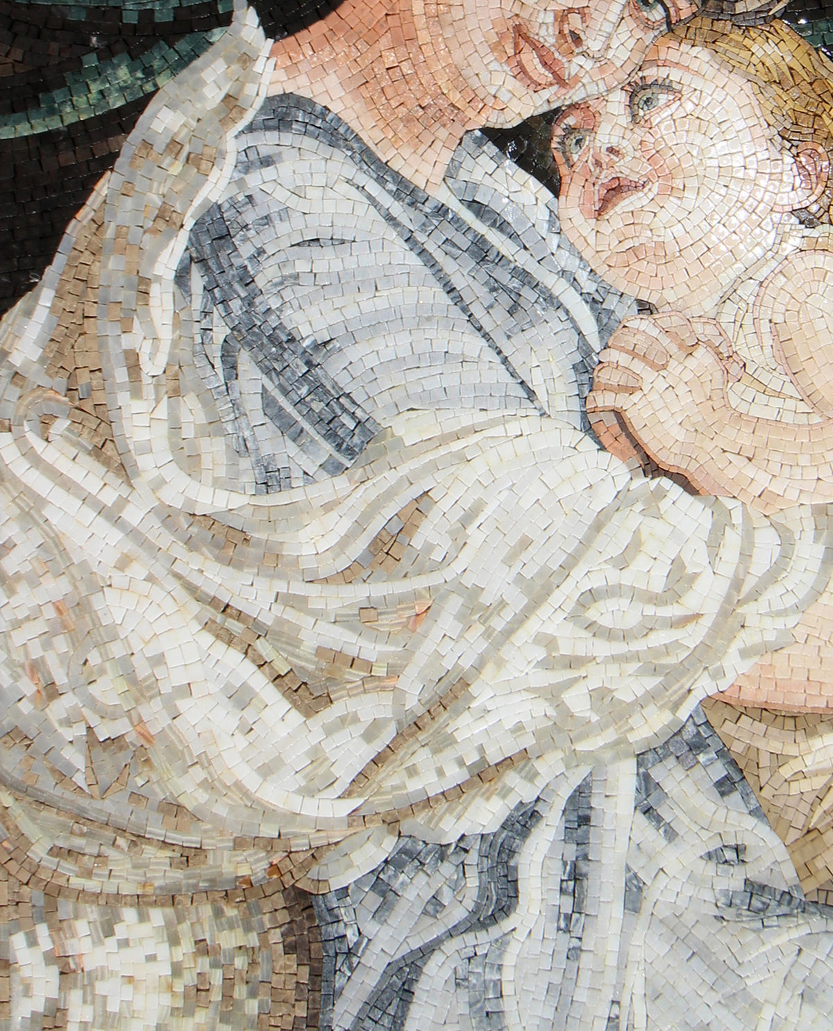 40"x32" Mother-Daughter Mosaic Wall Art – Custom Handmade Marble Tile Artwork, Family Portrait, Customization available