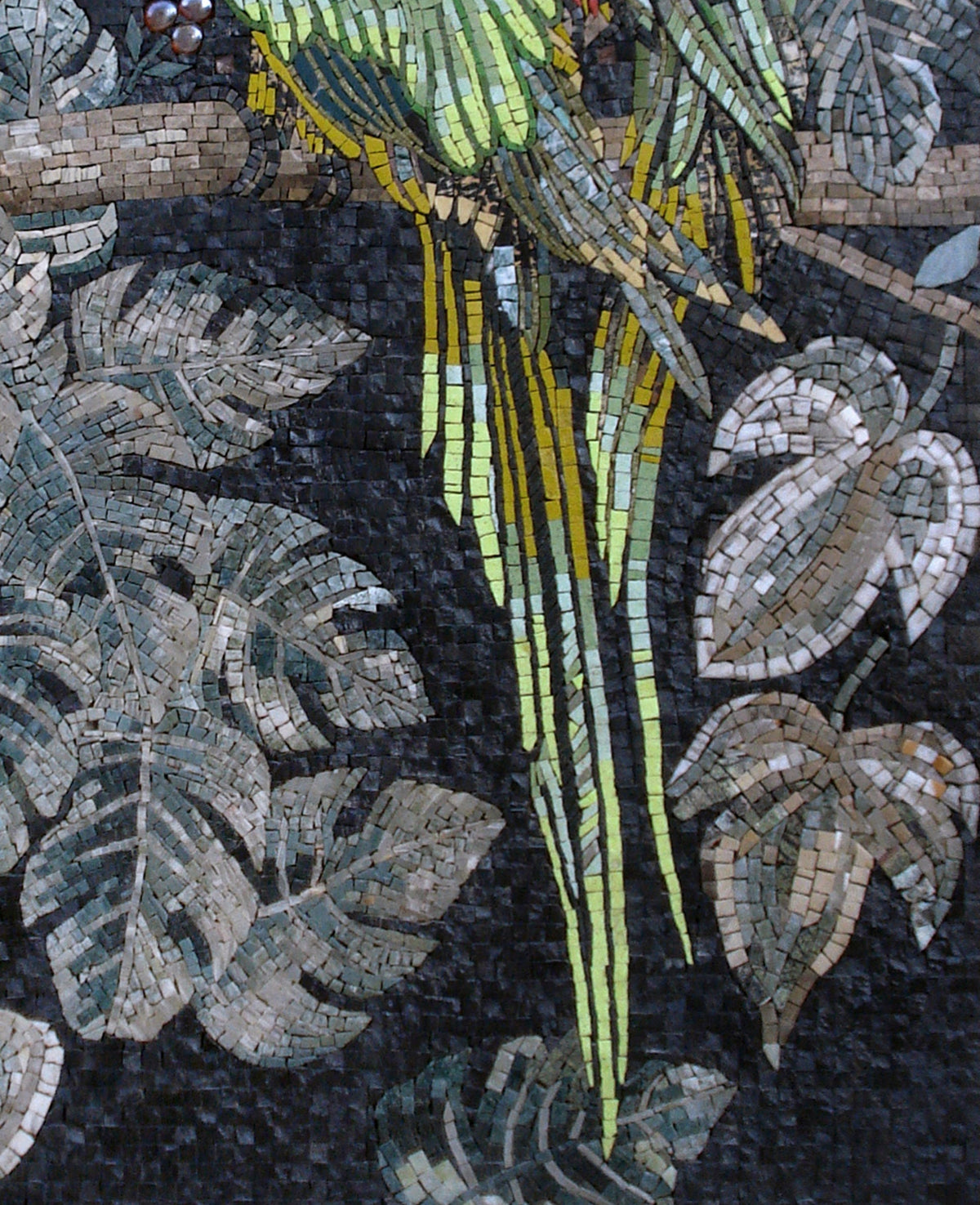 Handmade Parrot Mosaic Tile Art: Marble Stone Wall Decor