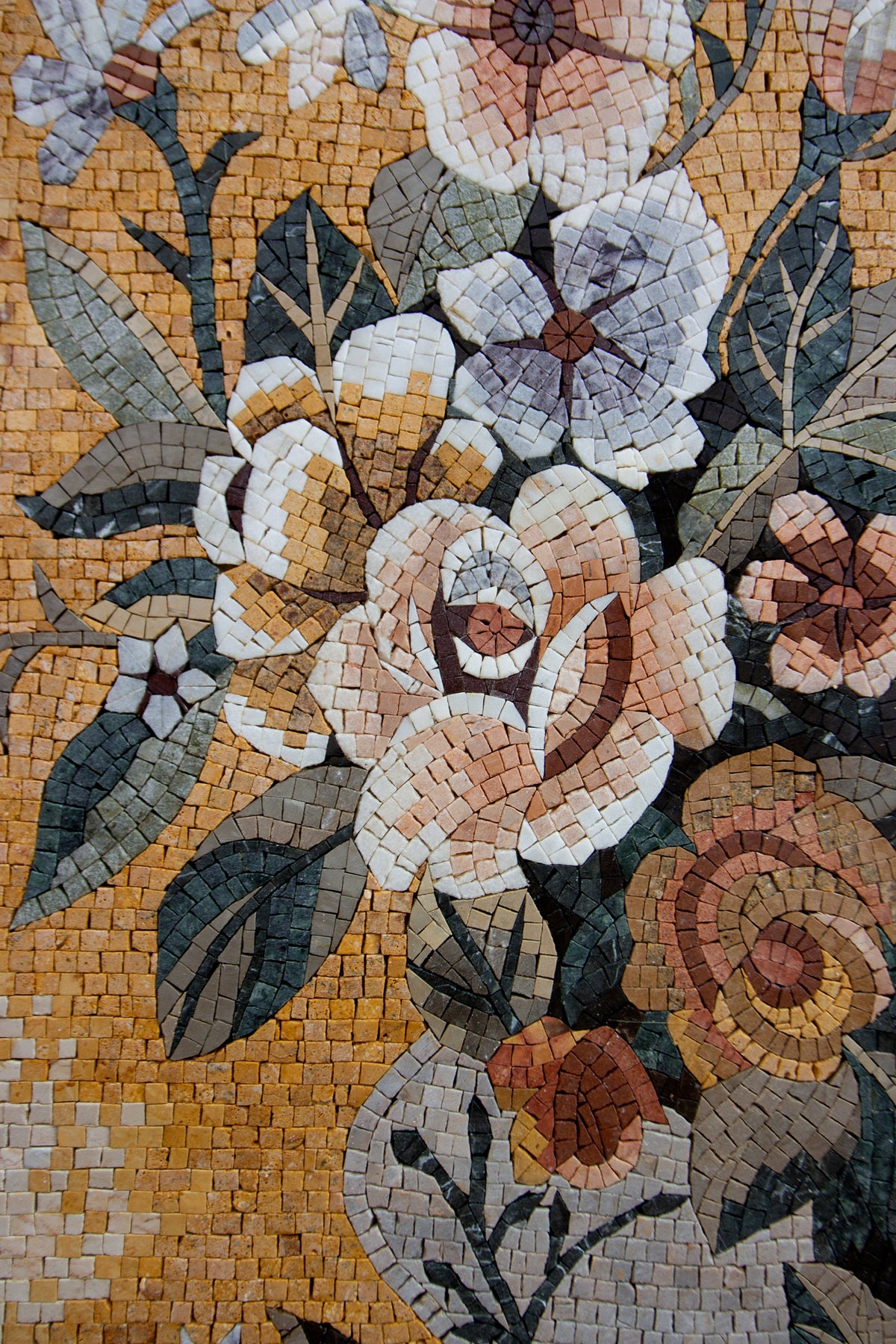COLORFUL FLOWER ART- Handmade Flowers Vase Bouquet Mosaic Wall Artwork