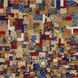 32” Geometric Marble Mosaic Tile: Abstract Square Pattern