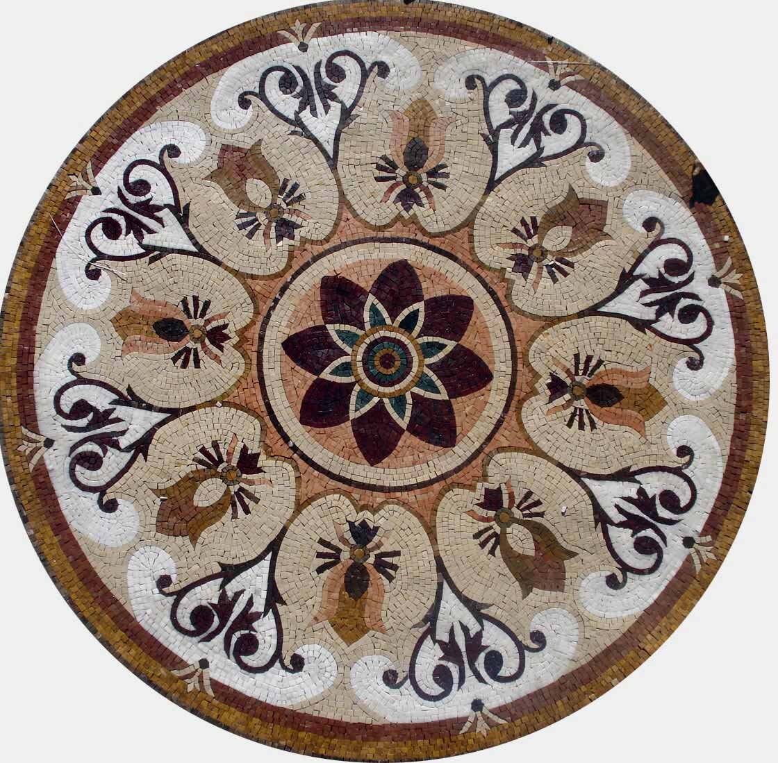 48" Handmade Decorative Medallion wall floor Marble Mosaic Art Stone Tile Décor
