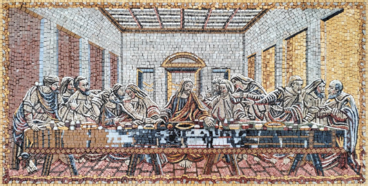 40"x20" Leonardo da Vinci's The Last Supper Mosaic – Religious Christian Decor, Customization available