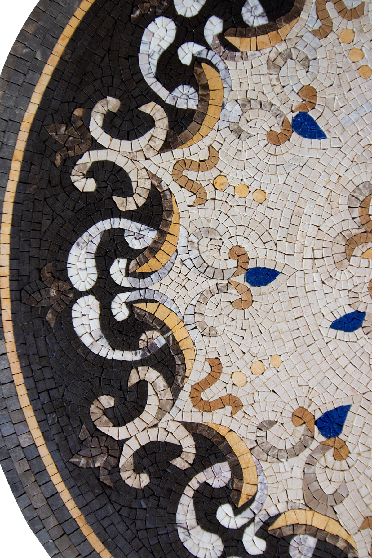 Maritime Elegance - 32-Inch Handmade Nautical Rose Compass Round Mosaic Art Tile - Customization available