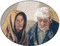 Handmade Marble Mosaic Tile Art: Endless Love Couple Portrait