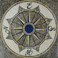 Handmade Compass Rose Mosaic Tile Art: Nautical Stone Backsplash (40x40")