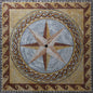 40" Medallion Mosaic Tile: Geometric Marble Mural, Indoor/Outdoor