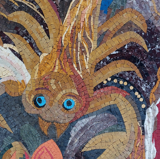 Scorpio Zodiac Mosaic Tile Art: Handmade Marble Wall Decor