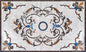 Handmade Marble Mosaic Rug: Floral Medallion Design (80” x 48")