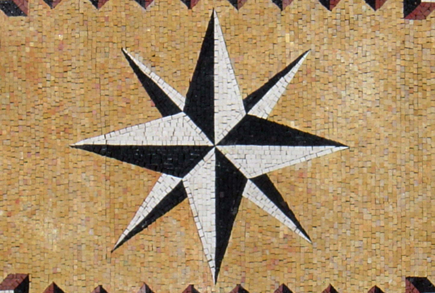 Handmade Marble Mosaic Compass Rug: Home Decor (60” x 40”)