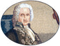 Handmade Marble Mosaic Mural: Old Rich Judge Portrait, Interior/Outdoor Decor (52” x 32”)
