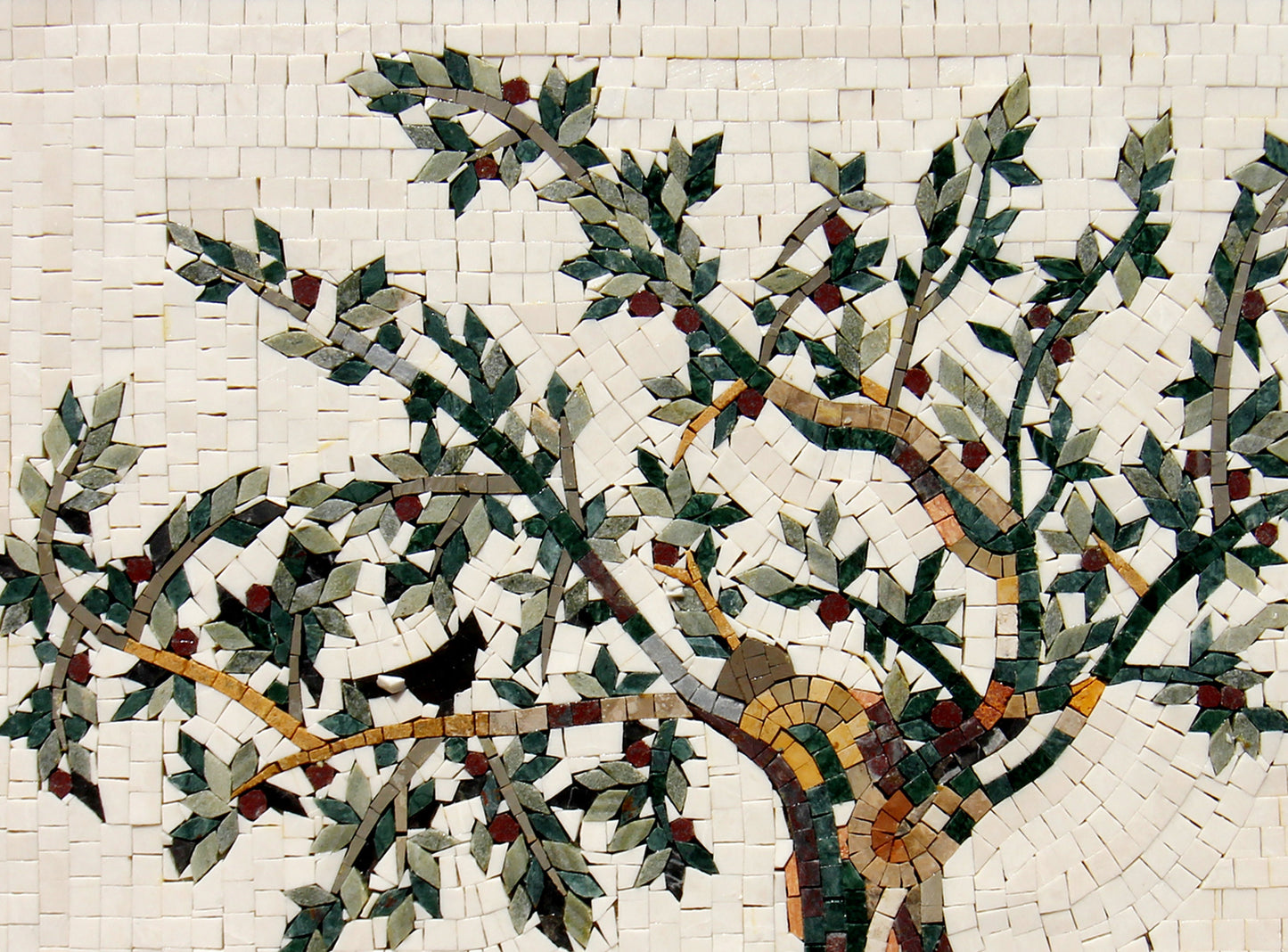 OLIVE TREE MOSAIC - Backsplash Marble Mosaic Tiles. Customization. Handcrafted Roman Mosaics