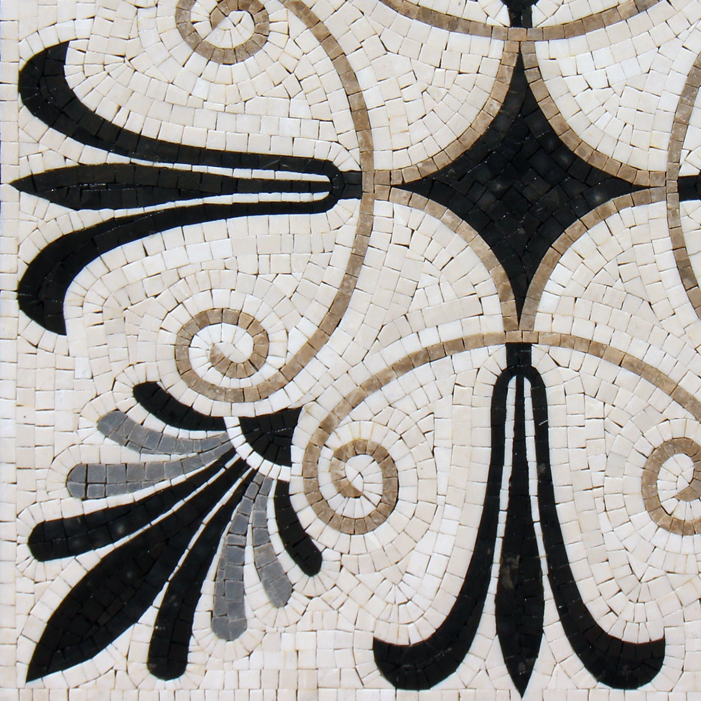 Marble Tile Mosaic: Handmade Anastasia Mural, Wall Art Decor (24” x 24")