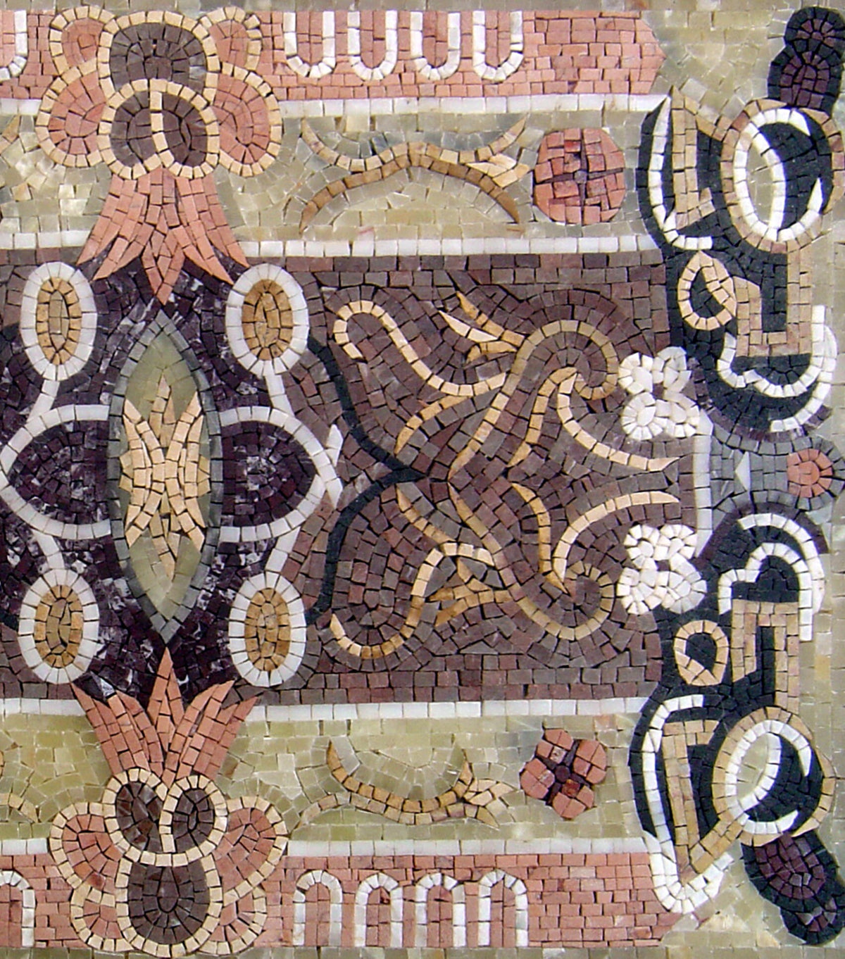 Handmade Floral Marble Mosaic Rug: Home Decor Art (44” x 32")
