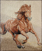Handmade Horse Mosaic Mural: Marble Stone Animal Art Tile