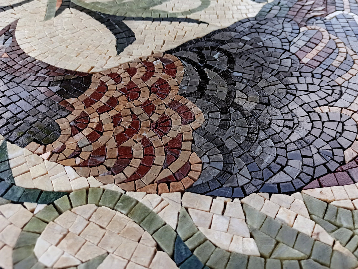 PHEASANT MOSAIC MURALS| Bird Animal Mosaic Tiles For Garden Decor | Pheasant Artwork Tiles For Interior Hall And Rooms Decor