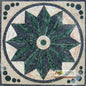 Green Floral Marble Mosaic Tile: Geometric Floor Art (40x40)