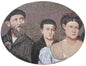 Handmade Family Portrait Mosaic Mural: Marble Stone Tiles (52” x 32")