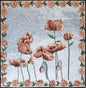 Handmade Pink Peonies Mosaic Wall Art: Stone Tile Medallion (40x40")