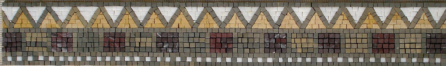 Geometric Marble Mosaic Border - 40"x6" Wall Tile