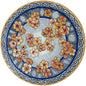 40" Handmade Artisanal Blooms Round Marble Mosaic Medallion – Orange & Gold Petunia Design - Customization Available