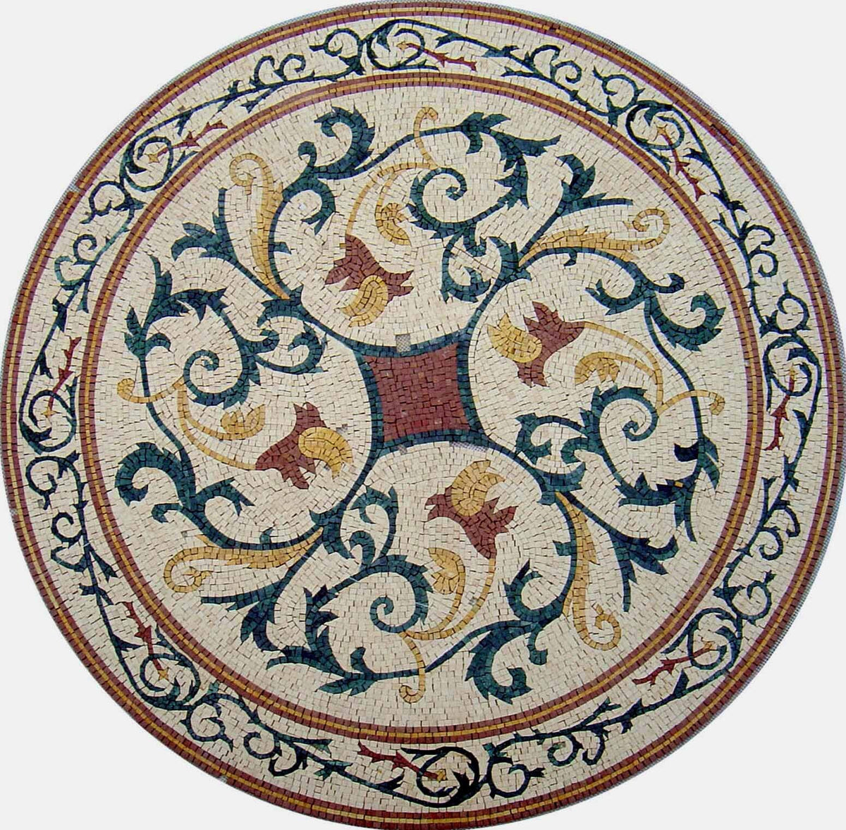 48" Handmade Decorative Medallion wall floor Marble Mosaic Art Stone Tile Décor