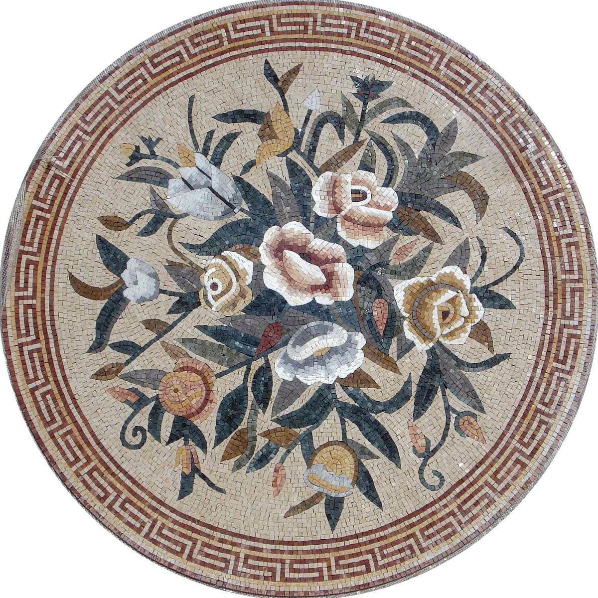 48" Handmade Decorative Medallion wall floor Marble Mosaic Art Stone Tile Décor