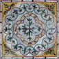 Botanical Marble Mosaic Tile Medallion: 40" Floral Art