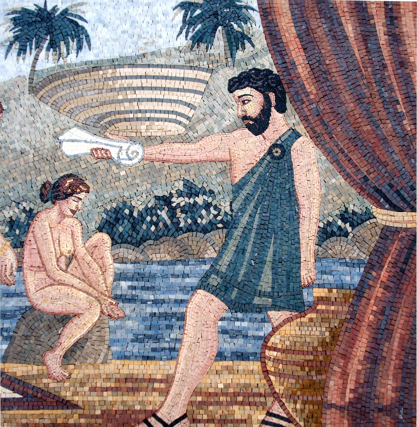Handmade Roman Mosaic Tile: Decadence Reproduction, Marble & Stone