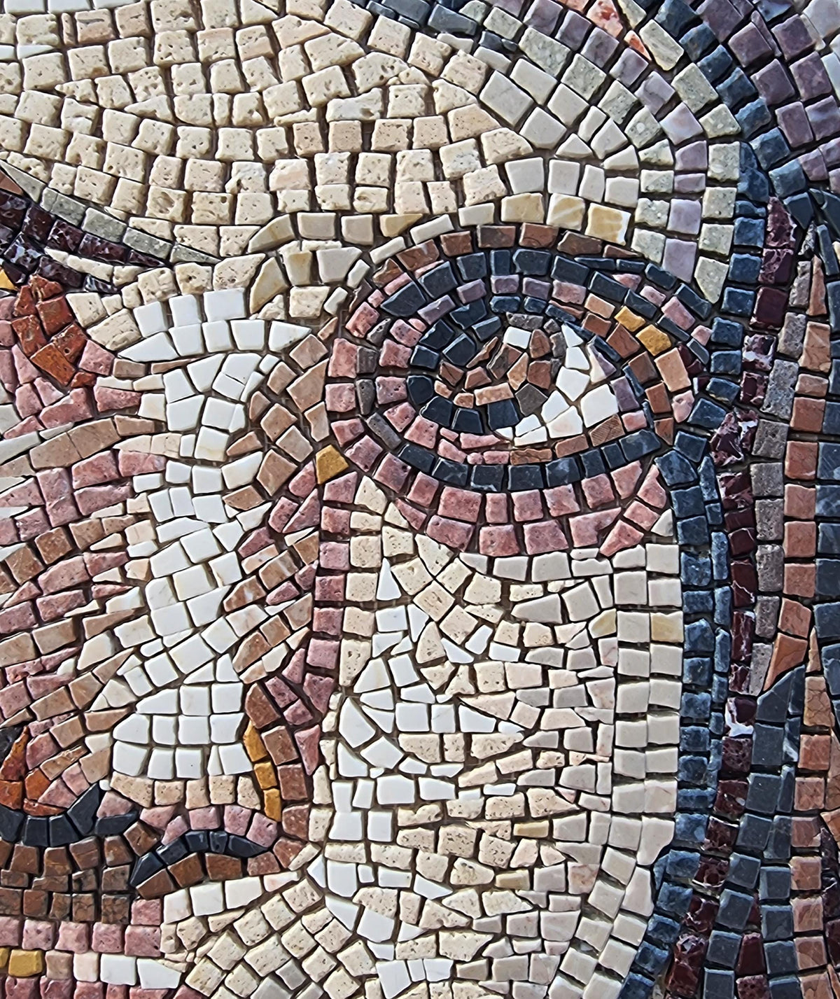 36"x24" Zeugma Mosaic Wall Art, Feminine Portrait Decor, Artistic Home Accent, Customization Available