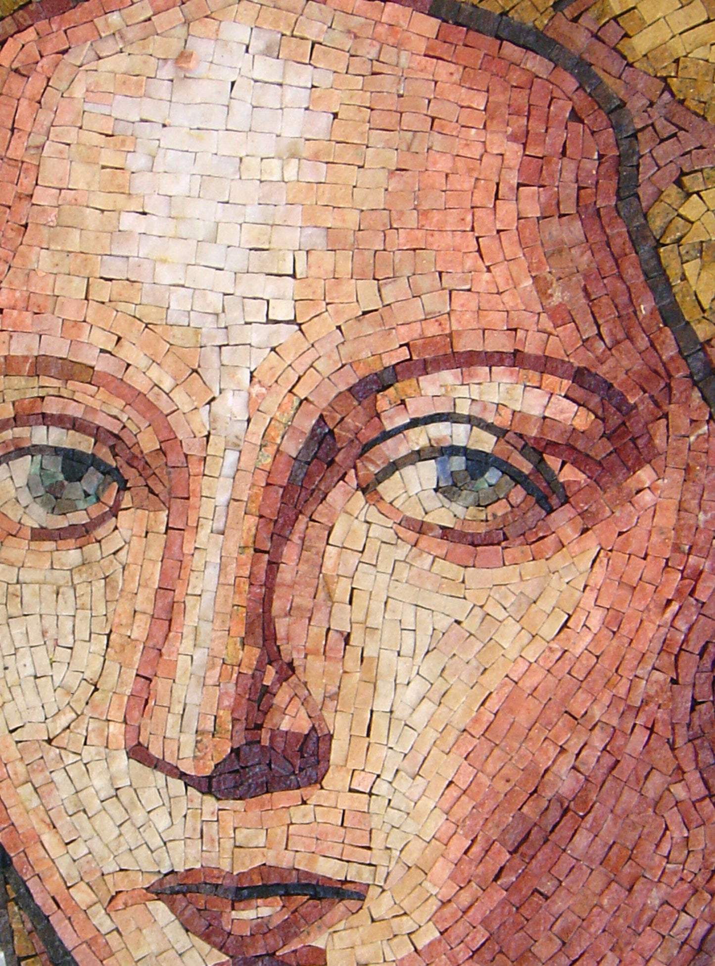 Handmade Raphael Mosaic Mural: Woman with Unicorn, Marble Stone Tiles