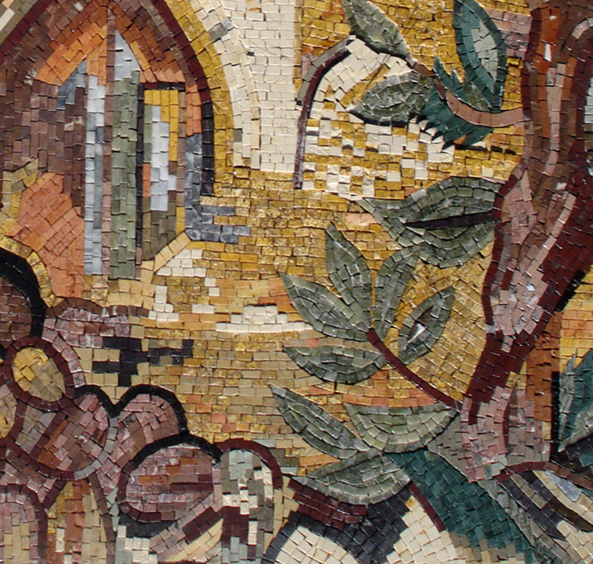 Handmade Roman Mosaic Tile Art: Ancient House Decor (32x32")