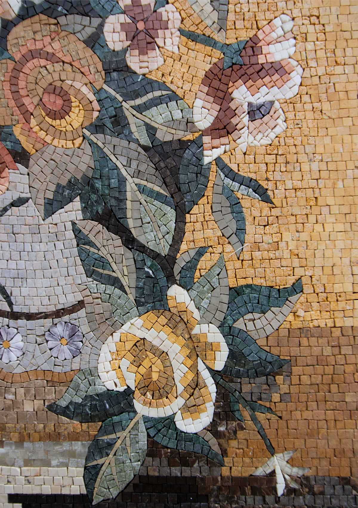 COLORFUL FLOWER ART- Handmade Flowers Vase Bouquet Mosaic Wall Artwork