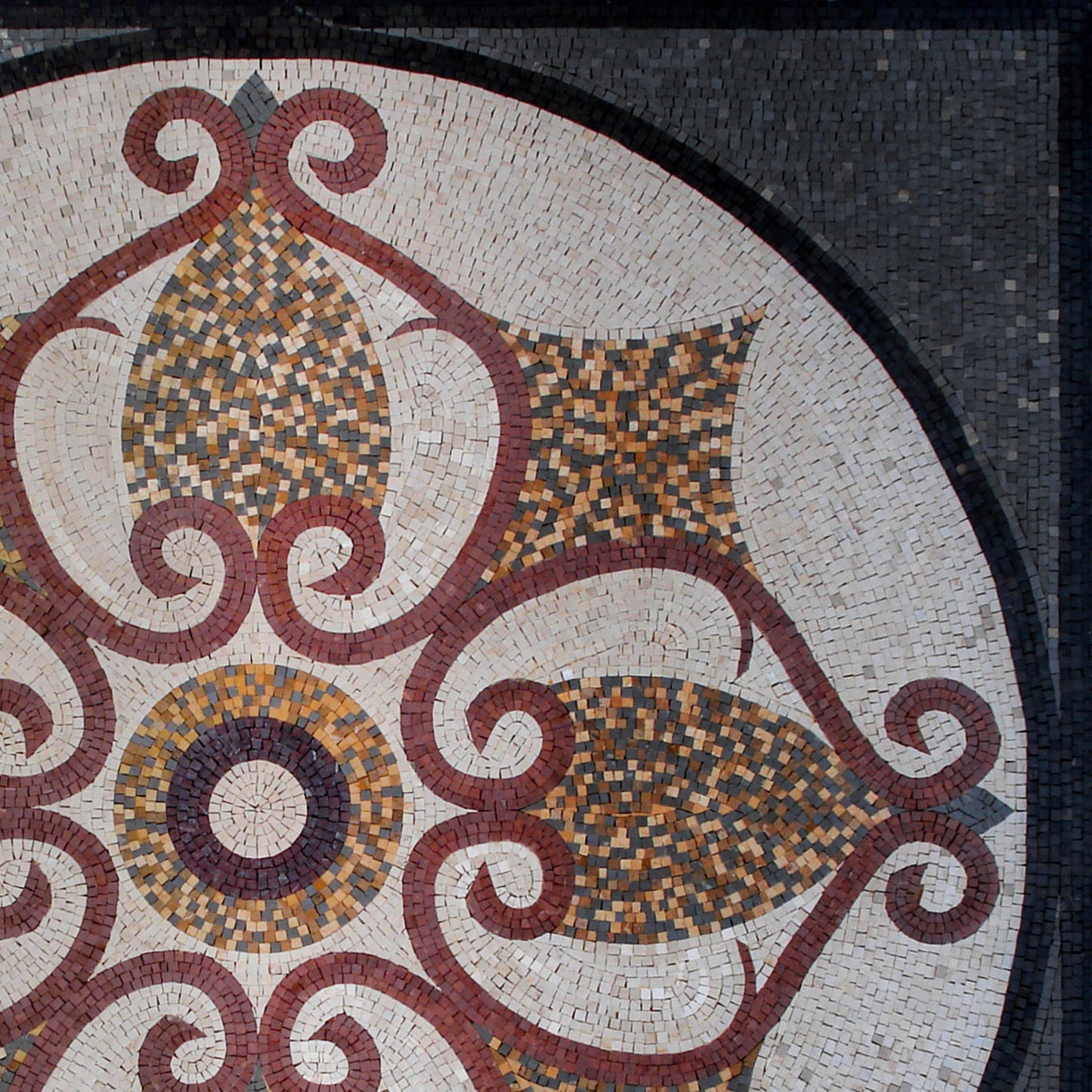 40" Handmade Geometric Marble Mosaic Tile Medallion