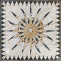 Celestial Sun Mosaic Tile Art: Handmade Marble Backsplash (32x32)