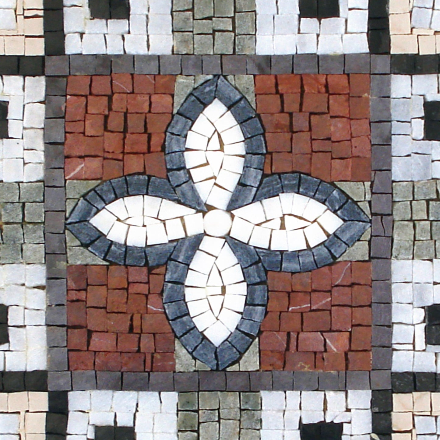 Handmade Medallion Mosaic Tile: 24" Square Marble Inlay
