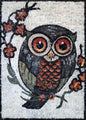 Handmade Owl Mosaic: Marble Wall Art Tile Backsplash