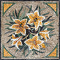 Handmade Marble Mosaic Flower Art: Yellow & White Lilies (20x20)