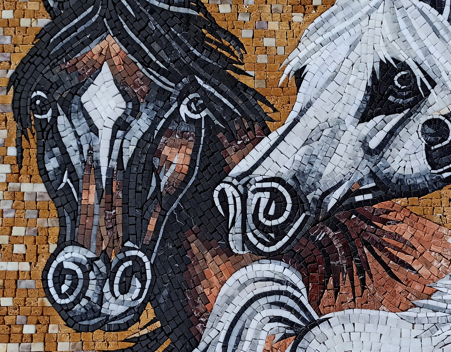 Handmade Horse Mosaic Tile Art: Rustic Western Decor (40” x 28”)
