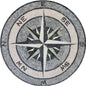 Customizable Nautical Compass Rose Marble Mosaic Flooring Medallion - Customization available
