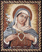 28"x40" Renaissance-Inspired Portrait of Mary Mosaic , Religious Christian Decor, Customization available