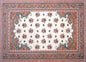 Handmade Marble Mosaic Rug: Floral Stone Art, 120x80